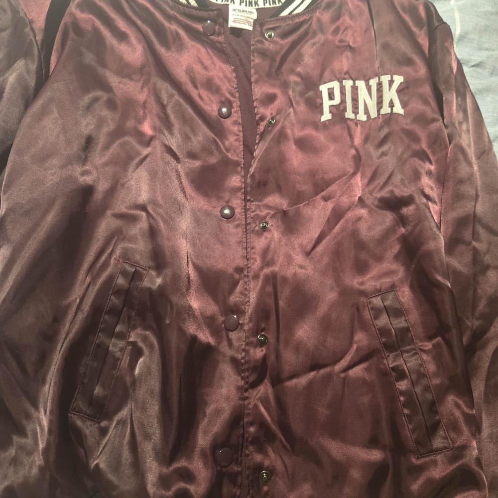 Victoria's Secret Burgundy Satin Jacket